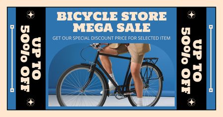 Mega πώληση ποδηλάτων πόλης Facebook AD Πρότυπο σχεδίασης