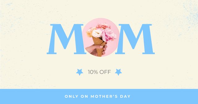 Flowers Delivery Offer on Mother's Day Facebook AD Design Template
