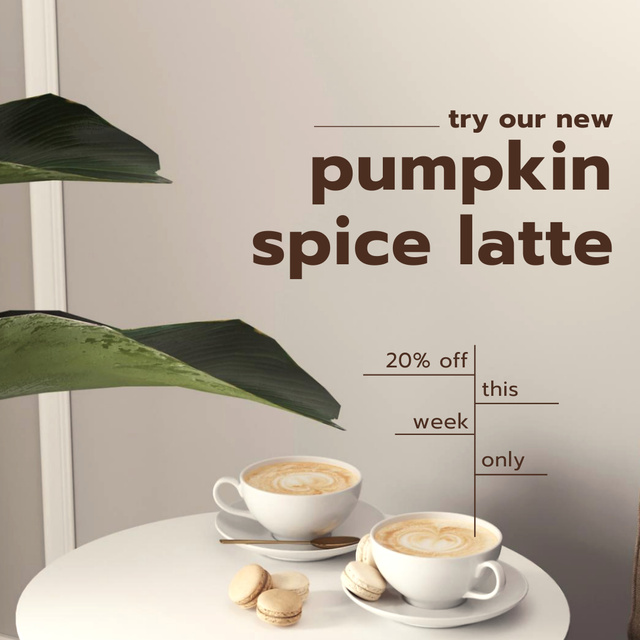 Ontwerpsjabloon van Animated Post van Discount Offer on Pumpkin Spice Latte