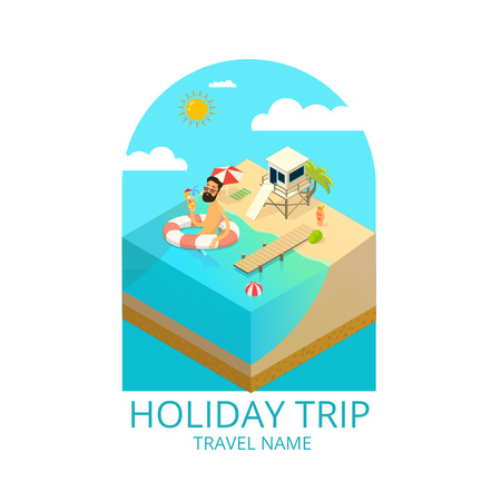 Nabídka prázdninových výletů Animated Logo Šablona návrhu