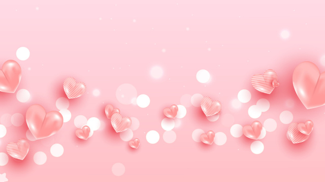 Valentine's Day Mood with Bright Pink Hearts Zoom Background Modelo de Design