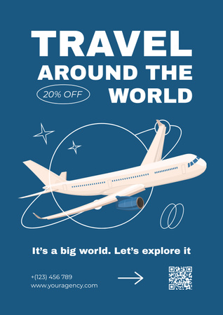 Travel Around the World Poster Design Template