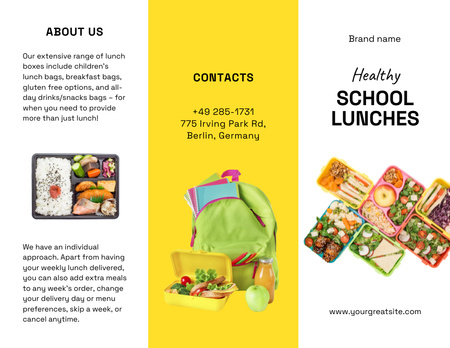 Iskolai ebédek hirdetése Brochure 8.5x11in tervezősablon
