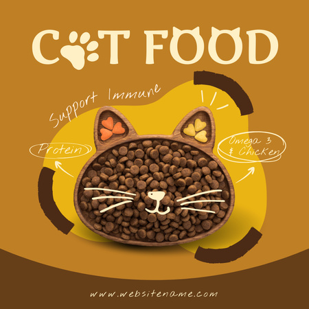 Cat Food Discount Announcement Instagram AD Tasarım Şablonu