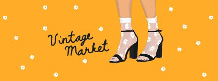 Girl in Cute Vintage Shoes Facebook Video cover Design Template