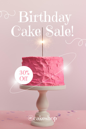 Platilla de diseño Birthday Cake Sale Pinterest