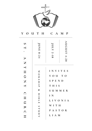 Youth religion camp Invitation Poster B2 Design Template