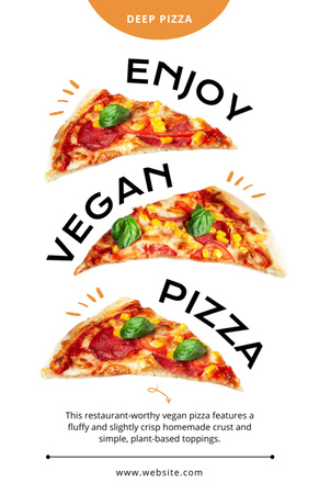Vegan Pizza Offer on White Recipe Card Design Template