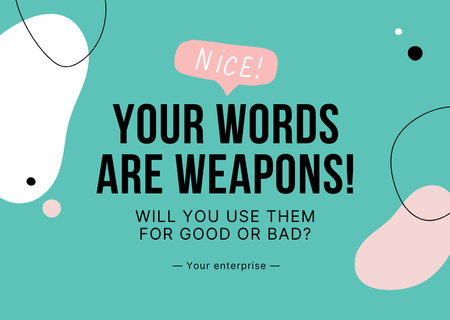 Platilla de diseño Awareness about Words are Weapons Card