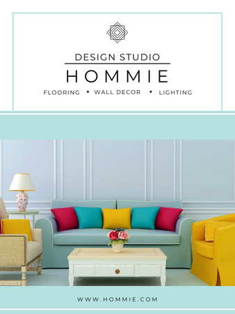 Plantilla de diseño de Furniture Sale Modern Interior in Light Colors Poster US 