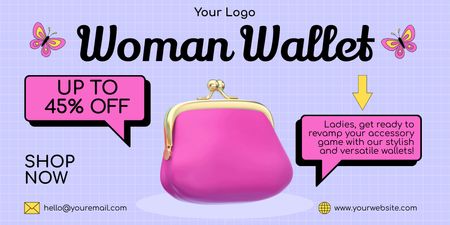 Designvorlage Verkauf von Damenbrieftaschen für Twitter