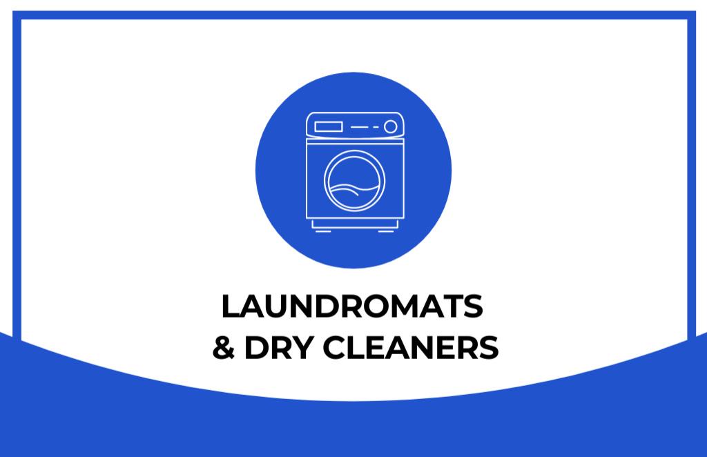 Offer of Laundry and Dry Cleaning Services Business Card 85x55mm Modelo de Design