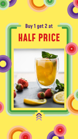Summer Drink Offer with Berries Instagram Story Design Template
