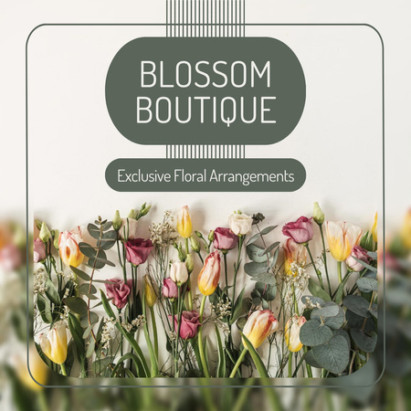 Advertisement for Blooming Boutique with Fresh Flowers Instagram Design Template