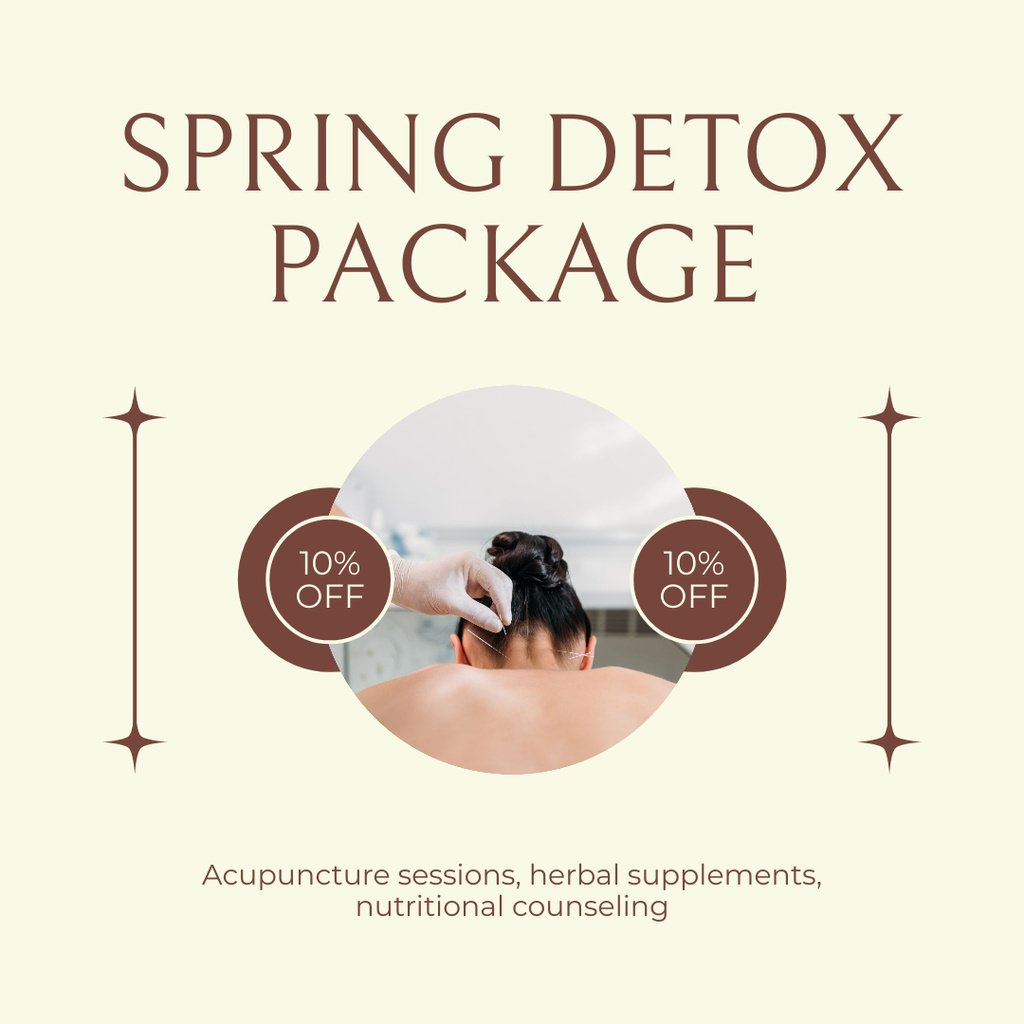 Plantilla de diseño de Spring Detox Program With Acupuncture At Reduced Costs Instagram AD 
