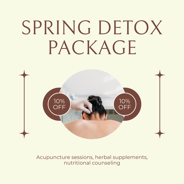Spring Detox Program With Acupuncture At Reduced Costs Instagram AD Tasarım Şablonu