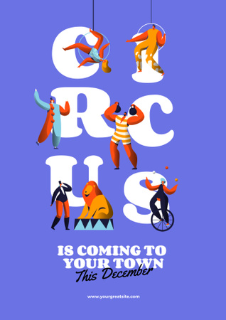 Mesmerizing Circus Show Event Announcement In Purple Poster B2 Modelo de Design