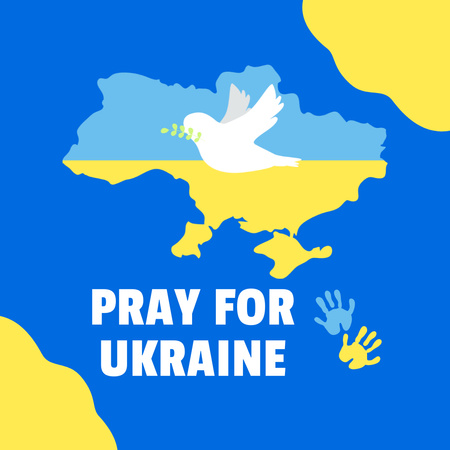Motivation to Pray for Ukraine with Dove Instagram Design Template