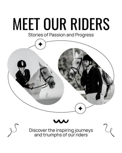 Designvorlage Inspiring Stories of Top Riders für Instagram Post Vertical