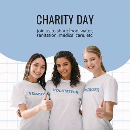 Charity Day And Volonteer Instagram Design Template