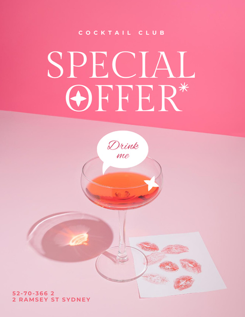 Special Offer of Delicious Cocktail Poster 8.5x11in Design Template