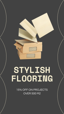 Stylish Flooring Ad with Discount Instagram Video Story Design Template