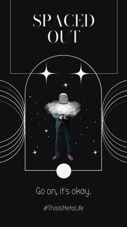 Man in Helmet for Astronauts in Cloud Instagram Story Design Template