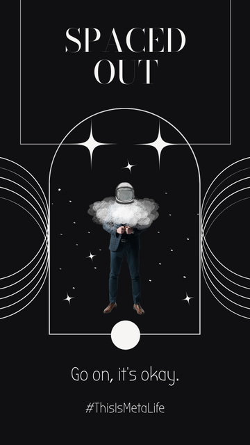 Man in Helmet for Astronauts in Cloud Instagram Story – шаблон для дизайна