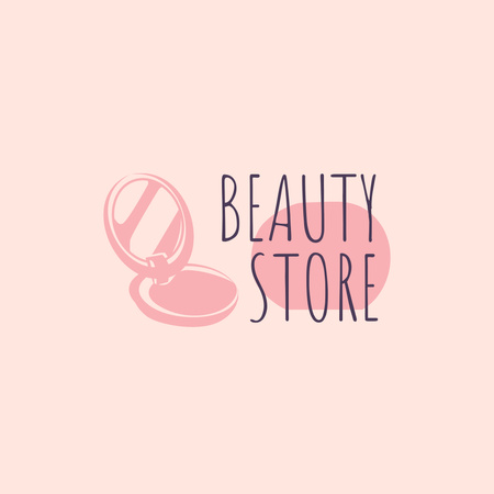 Beauty Store Services Offer on Pink Logo 1080x1080pxデザインテンプレート
