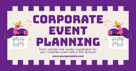 Discount on Company's Corporate Event Planning Services Facebook AD Design Template