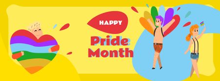 Platilla de diseño Pride Month Announcement with People on Demonstration Facebook cover