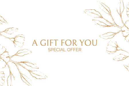 Special Offer Polar Voucher with Floral Pattern Gift Certificate Tasarım Şablonu