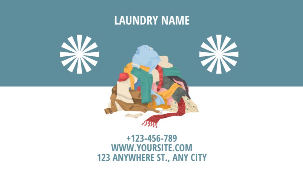 Ontwerpsjabloon van Business Card US van Offer Discounts on Laundry Service