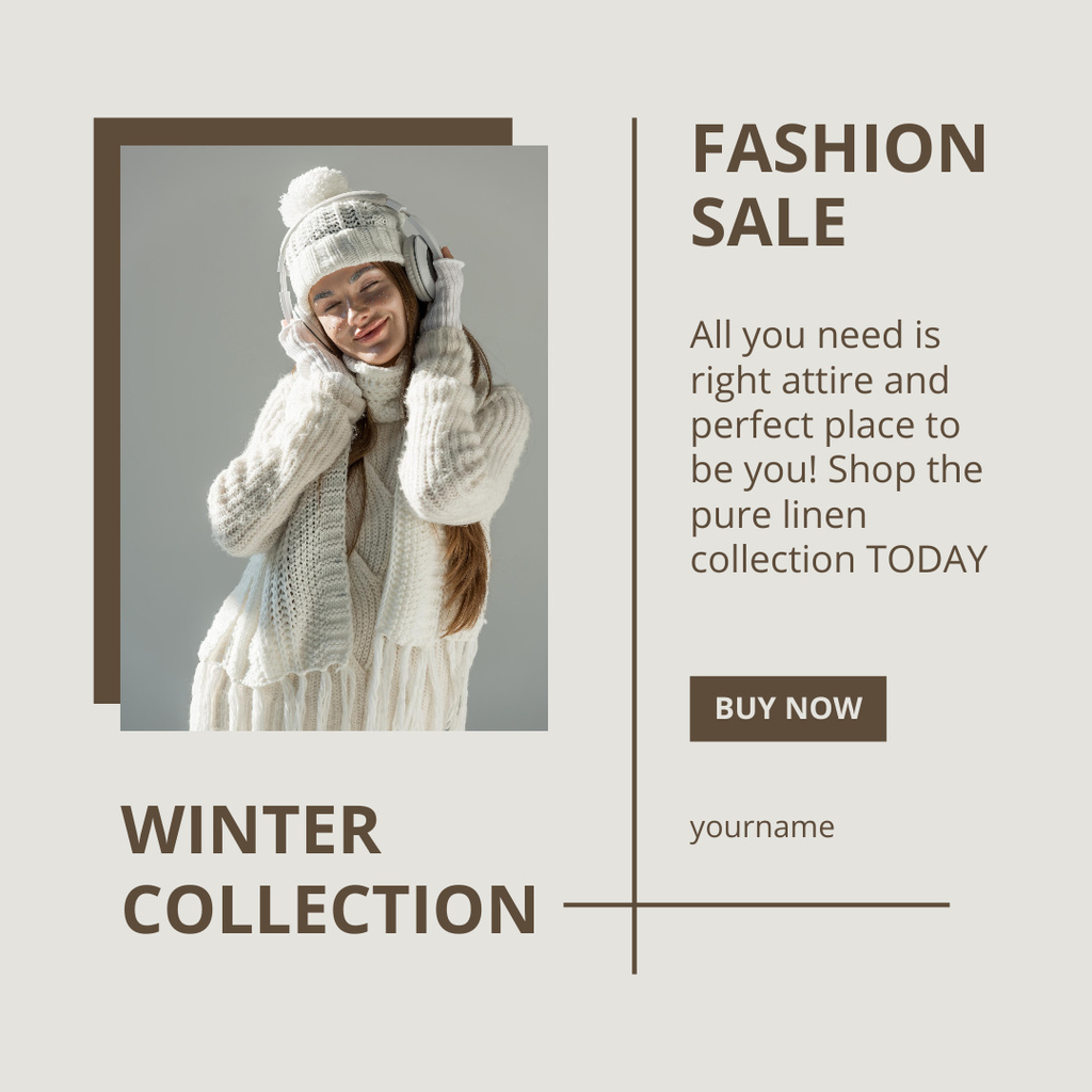 Winter Collection Fashion Sale Announcement Instagramデザインテンプレート