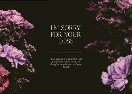 Modèle de visuel Card - We are sorry for your loss - Card