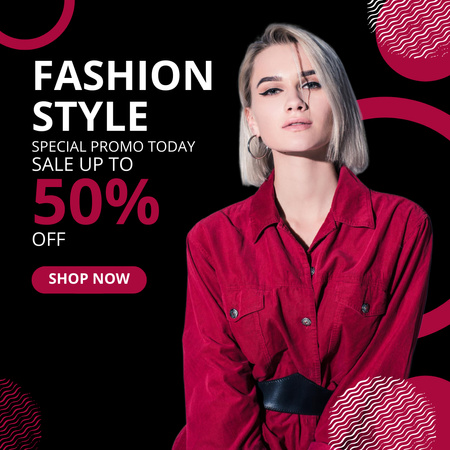 Fashion Collection Ad with Confident Woman Instagram tervezősablon