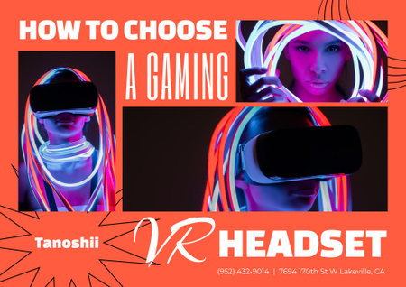 Gaming Gear Ad Poster B2 Horizontal Design Template