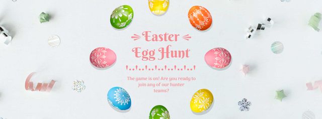 Plantilla de diseño de Colored Easter eggs Frame Facebook Video cover 