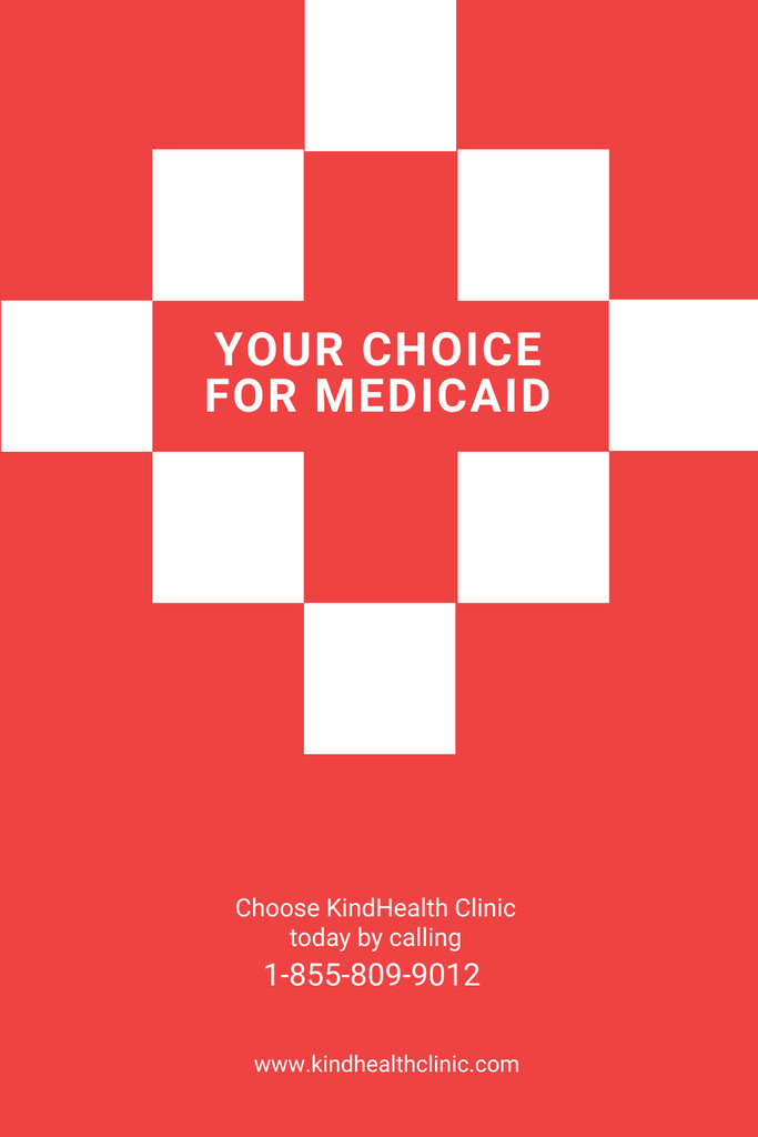 Plantilla de diseño de Medicaid clinic Ad in Red Pinterest 