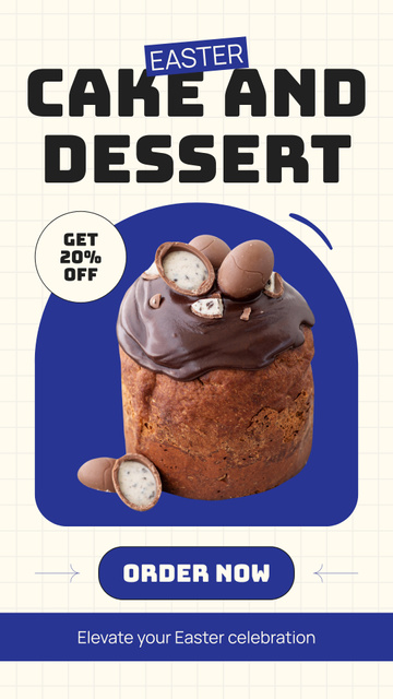 Ontwerpsjabloon van Instagram Story van Easter Offer with Sweet Chocolate Cake