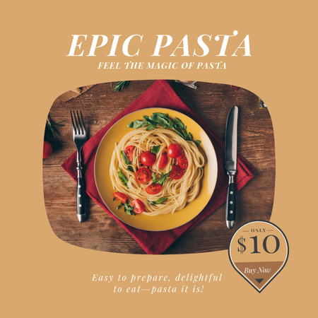 Italian Restaurant Special Offer For Pasta Instagram Design Template