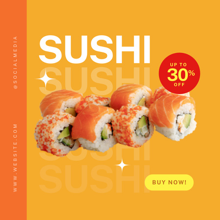 Sushi Discount  Sale Offer  Instagram Design Template