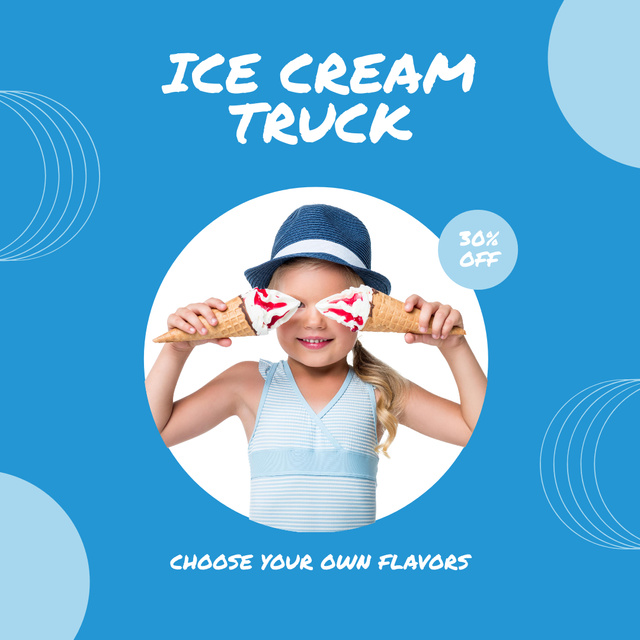 Discount Offer on Yummy Sweet Ice Cream Instagram Design Template