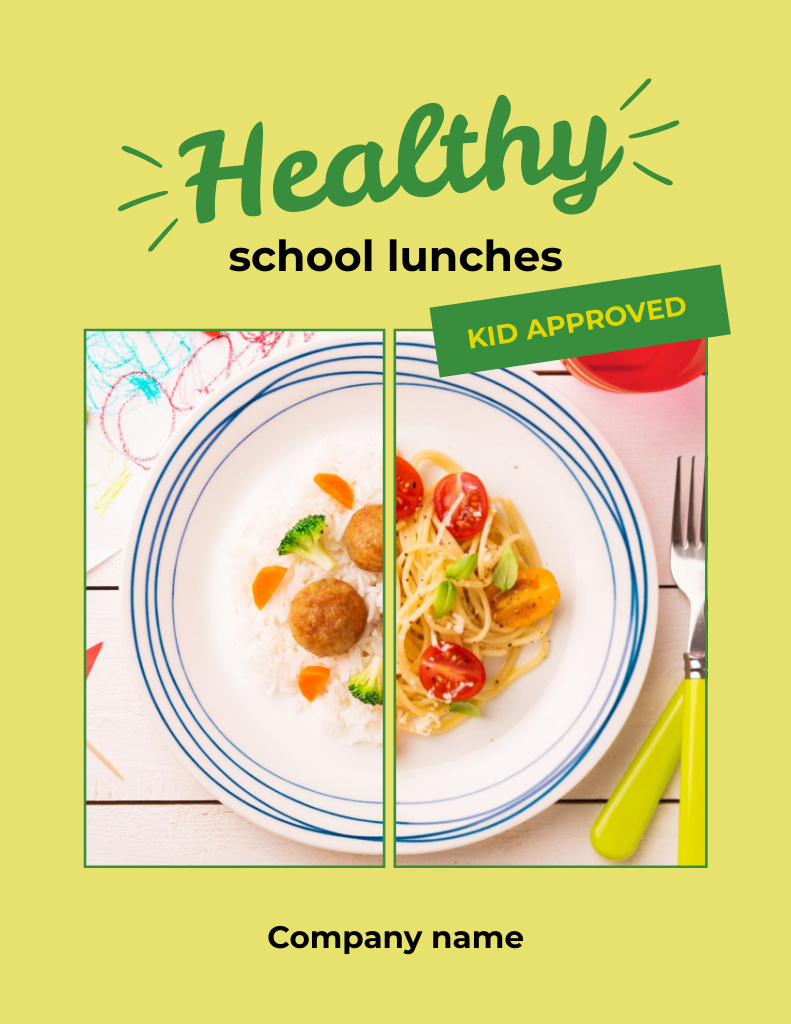 Tempting Web-based School Food Specials Flyer 8.5x11in Modelo de Design