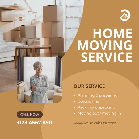 List of Home Moving Services Instagram Design Template