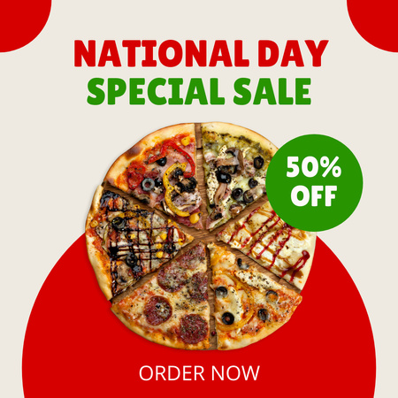 National Pizza Day Deals Instagram Design Template