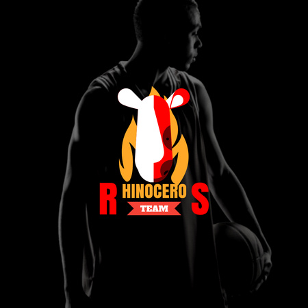 Basketball Player holding Ball Logo Design Template