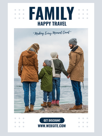 Oferta de viagem feliz para famílias Poster US Modelo de Design