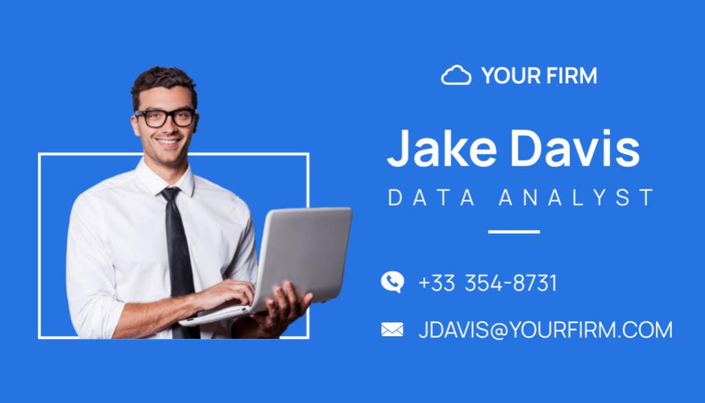 Service Offering Data Analytics Business Card USデザインテンプレート