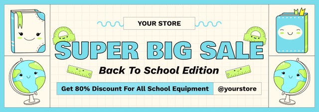 School Super Big Sale Announcement Tumblr Modelo de Design
